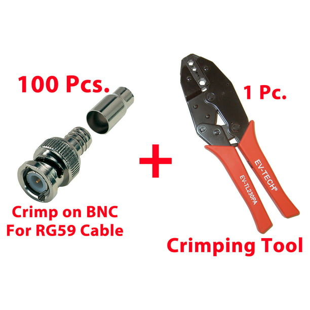 100x F Type Male Plug Straight Connector Crimp-On RG6 Coax Cable Video TV Cable